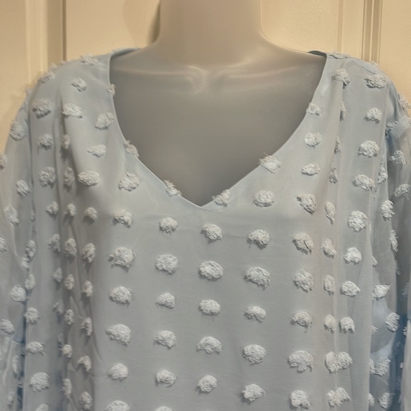 Light blue V Neck bell sleeve dress size XL. NWT - Picture 2 of 9